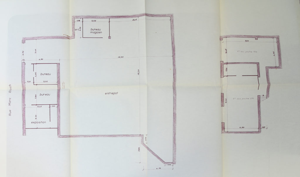 Plan au sol des ateliers Mottet & Petit en 1944 avant le transfert des activités à Villeurbanne- 994W419 - ADR